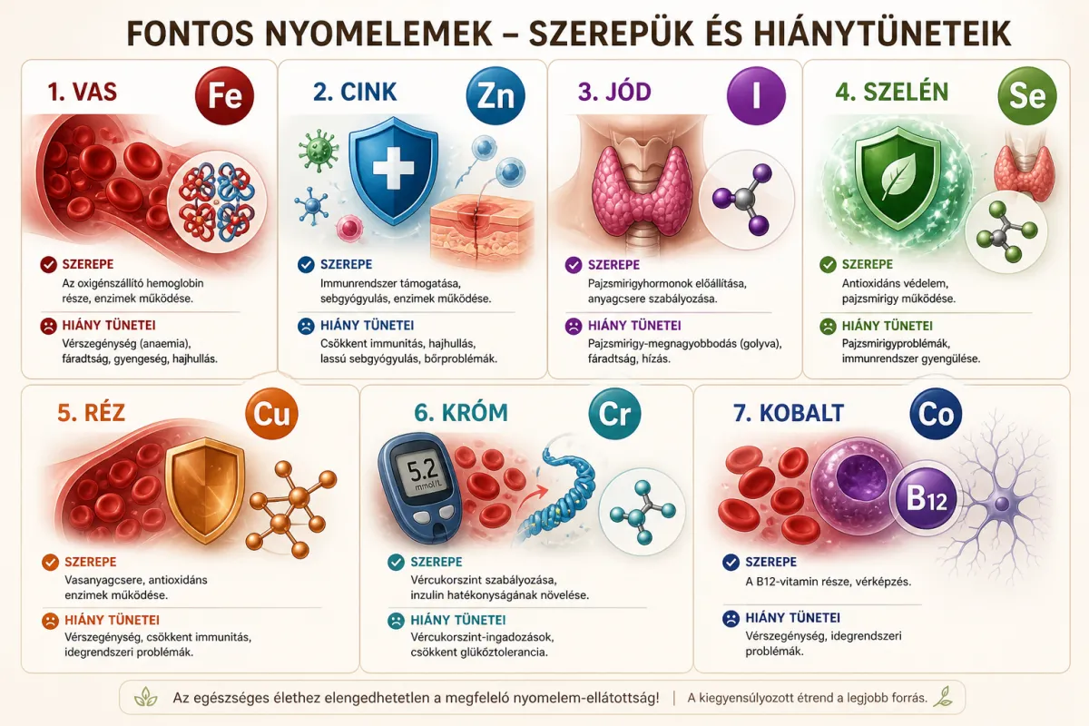 A legfontosabb nyomelemek és hatásaik